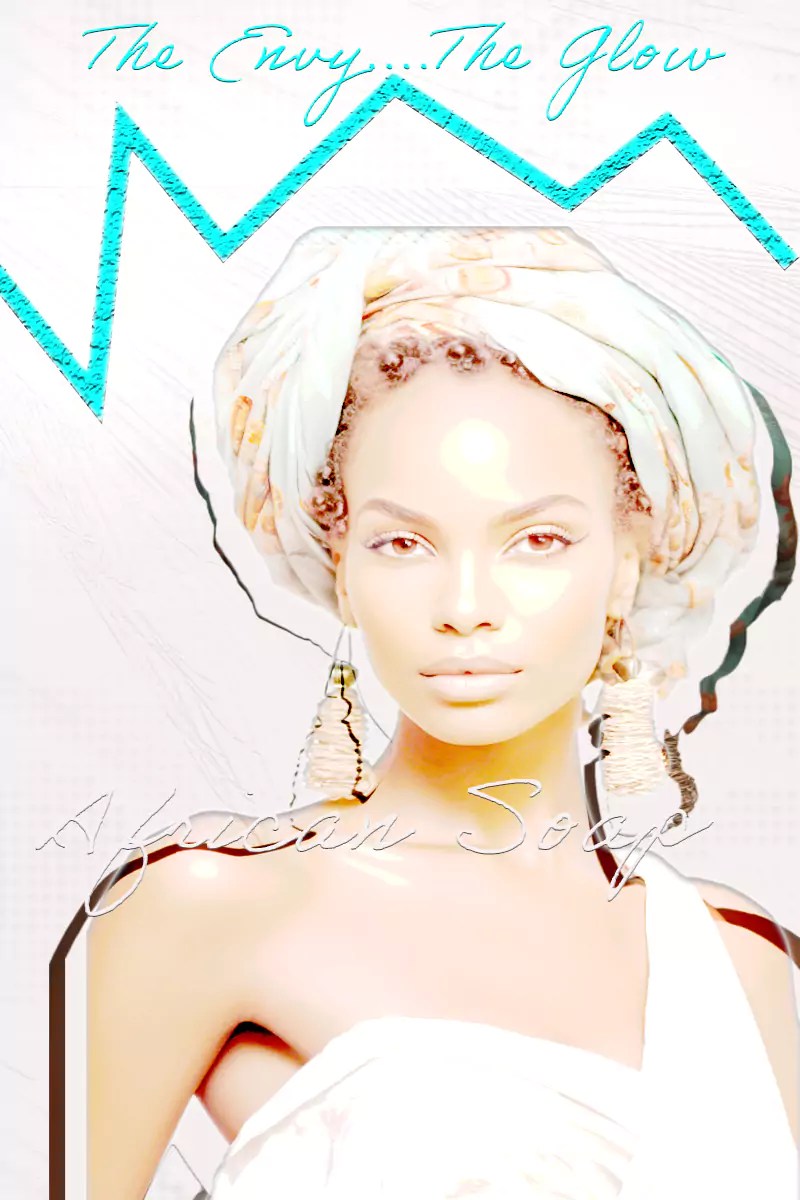 Young female model in African headress and African attire striking haute pose