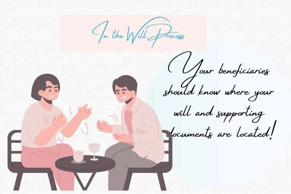 Two young men sitting down at a table having a discussion about a will