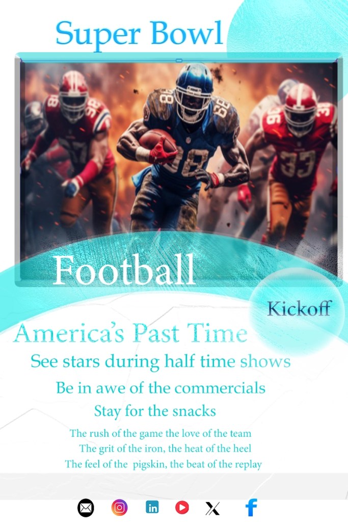 A mock graphic featuring 3 football players rushing down the yard