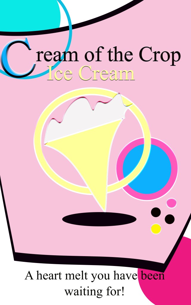 a mock graphic featuring an ice cream cone of a fictional ice cream shop