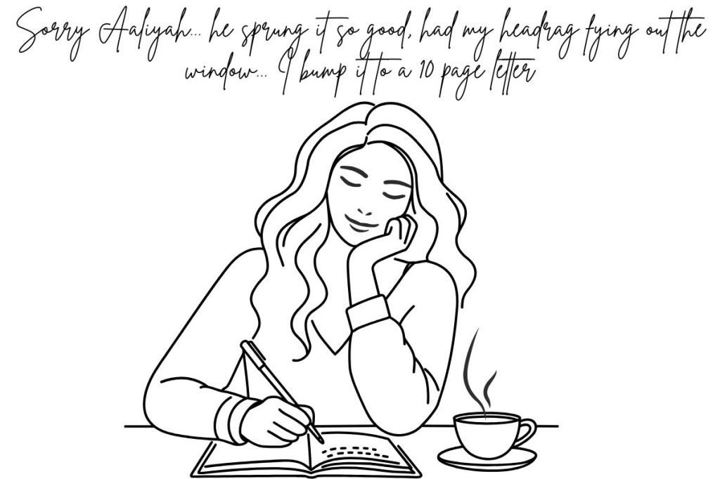 A young woman writing a letter