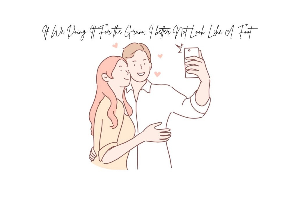 A couple taking a selfie together during their date