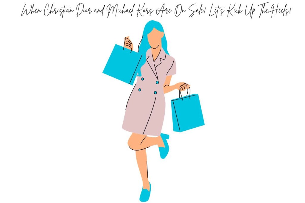 A youg woman holding two shopping bags.