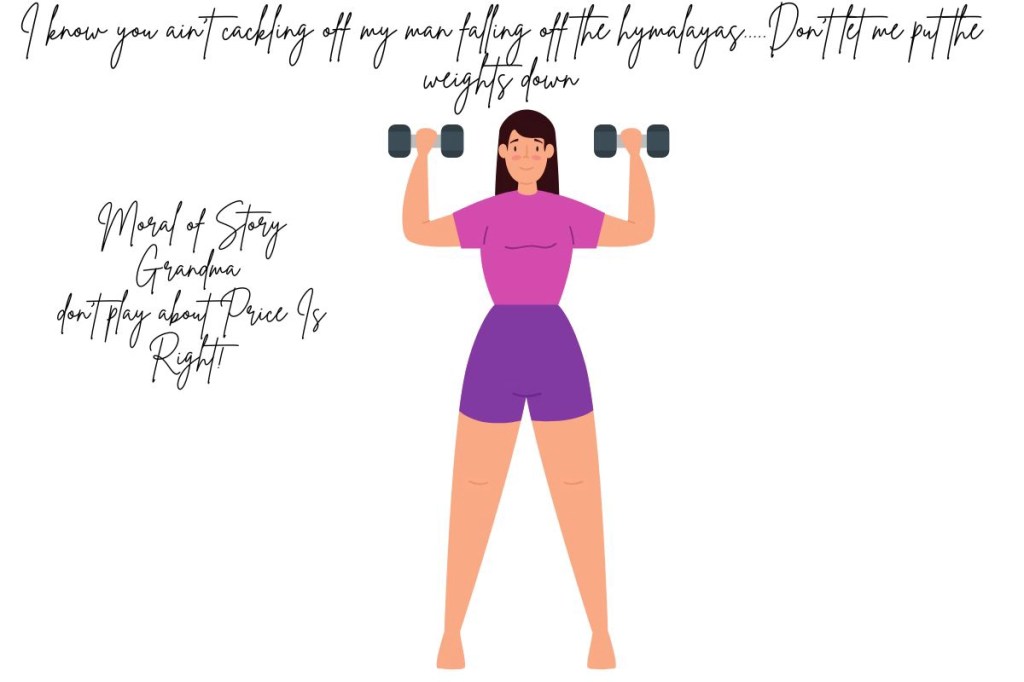 A young woman lifting two weights