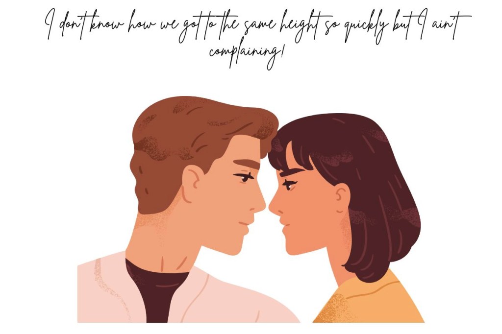 A young man and young woman staring at each other