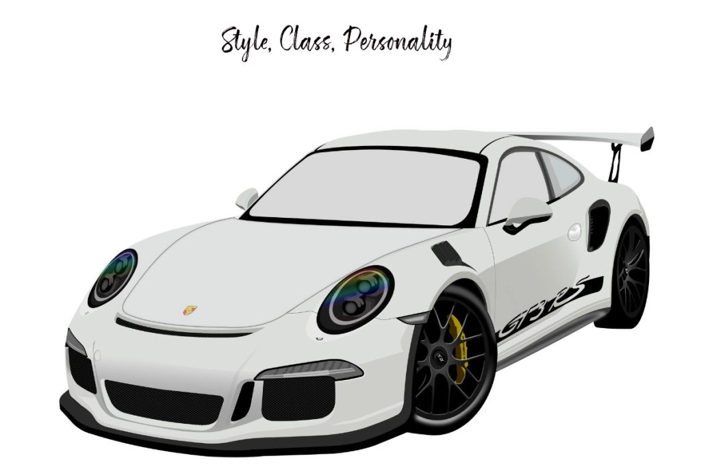 An illustration of a sporty and stylish car