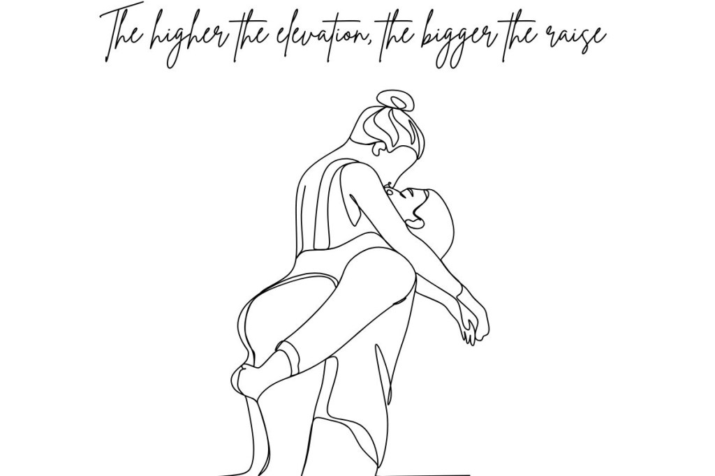 A young man kissing and holding a young woman in the air