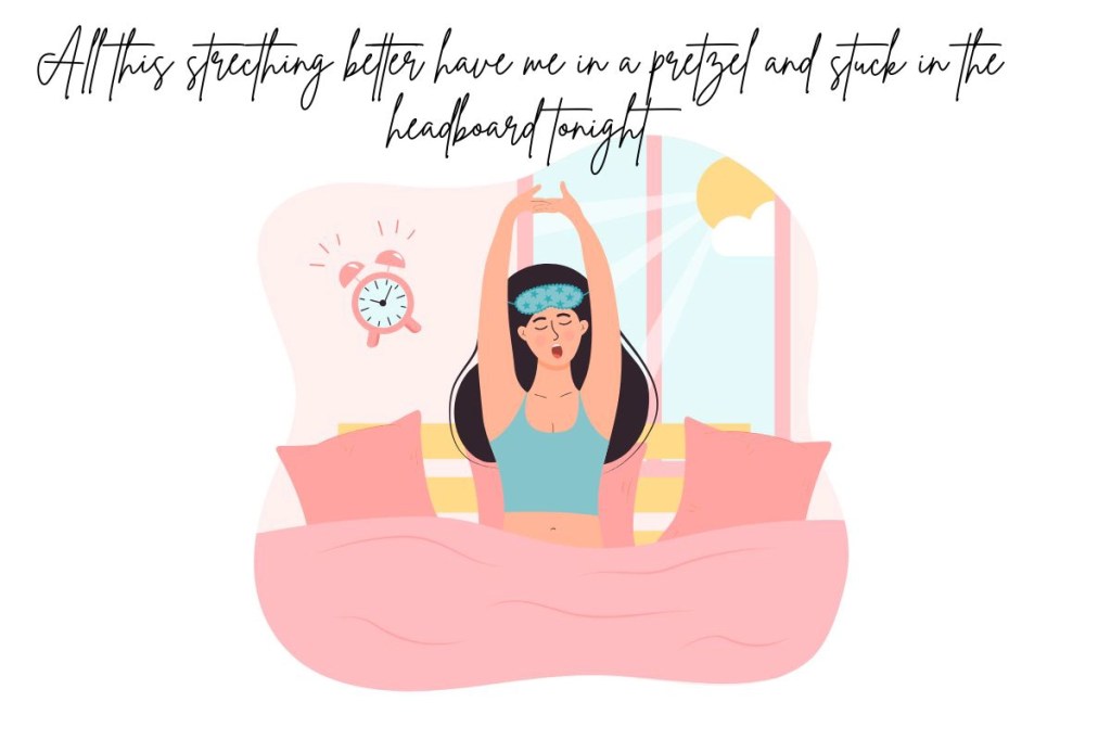 A young woman stretching