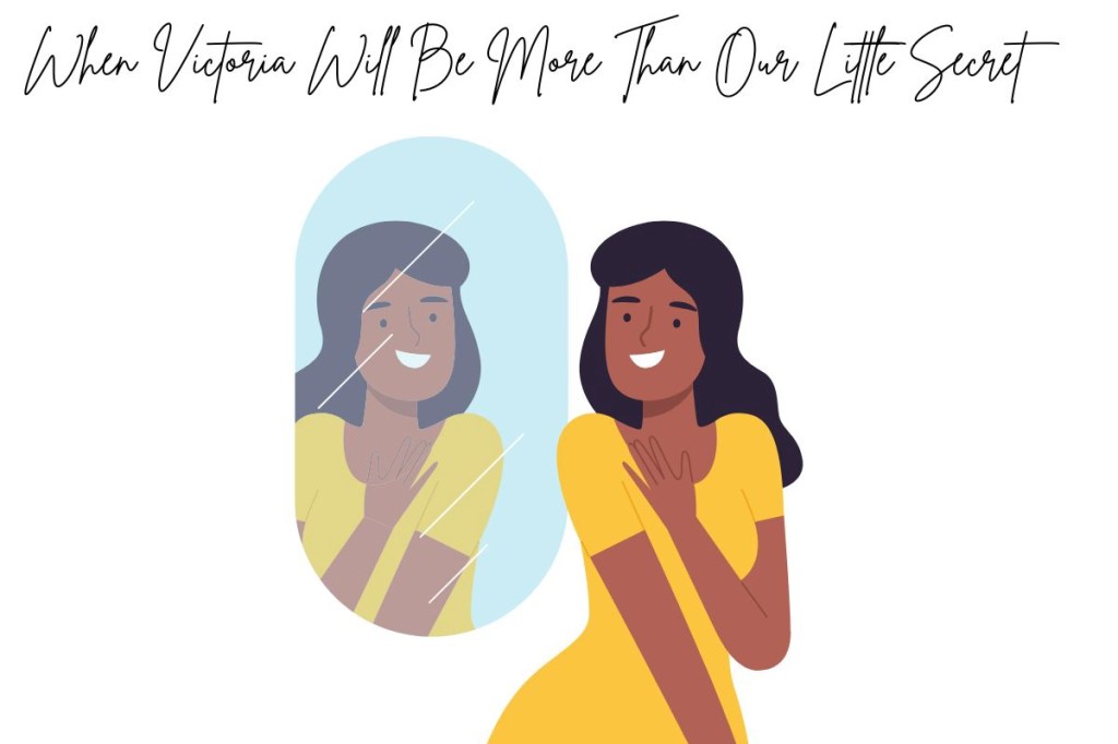 A young woman admiring herself in the mirror