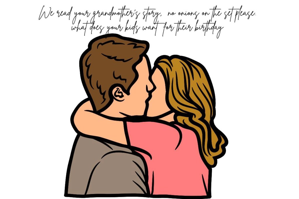 A young couple kissing