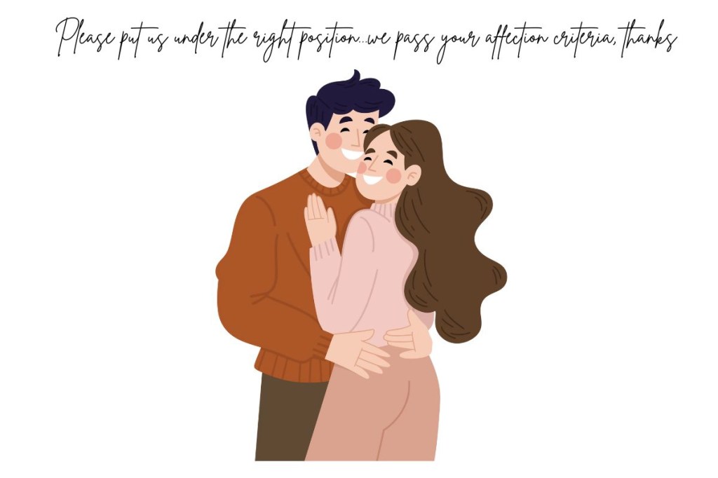 A young couple in an romantic embrace