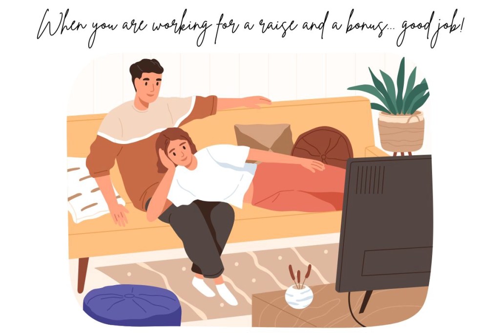 A young couple lounging on the couch. The woman is sprawl across the boyfriend