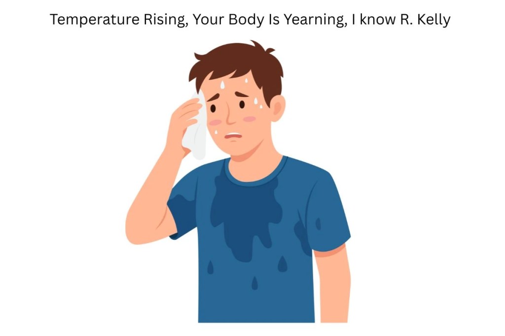 A young man sweating