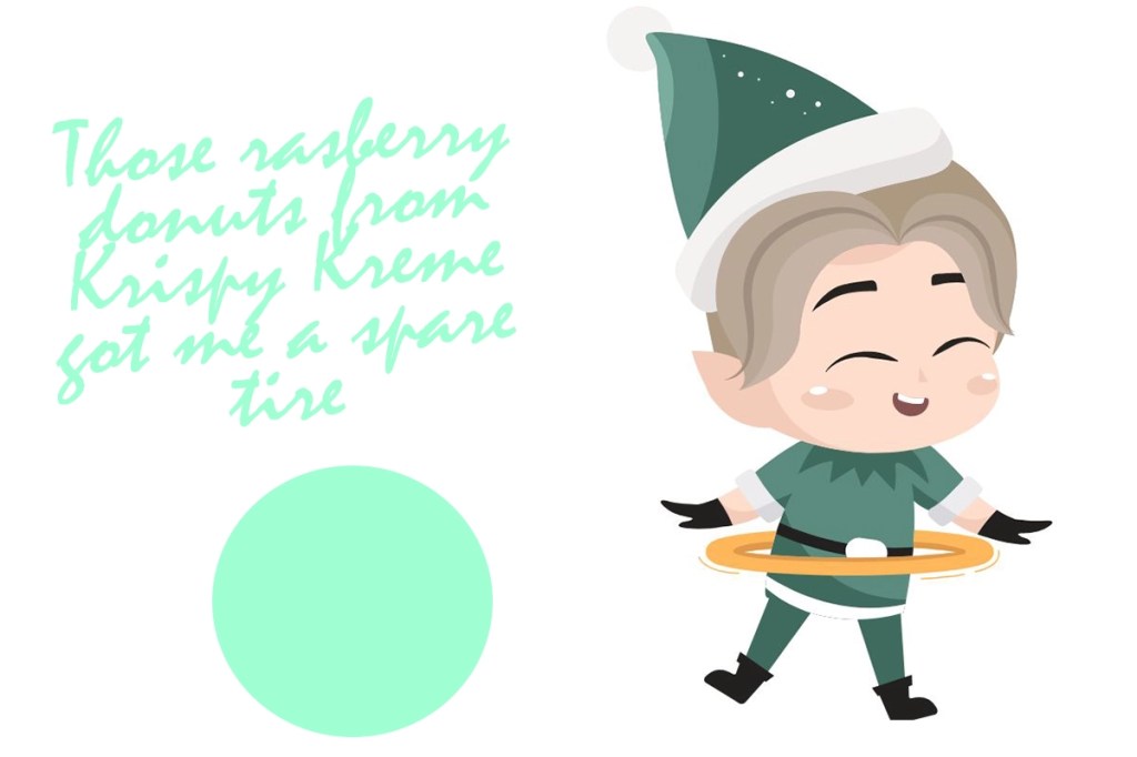 A graphic featuring an elf with a ring around his waist