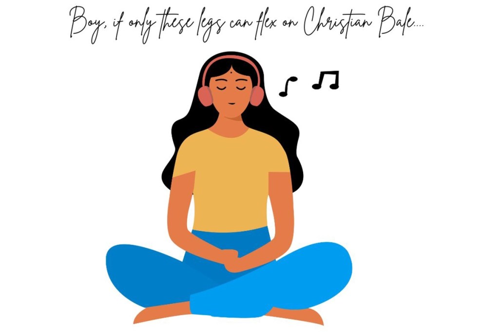 a young woman sitting in yoga pose