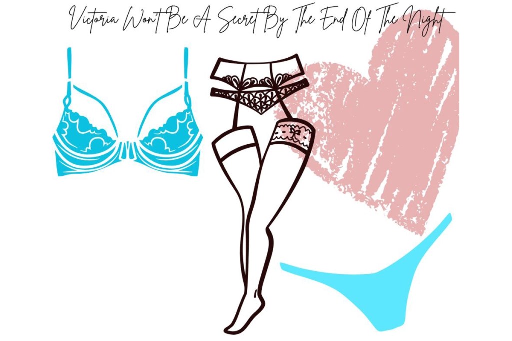 A graphic featuring a bra, garterbelt and underwear and highcut briefs
