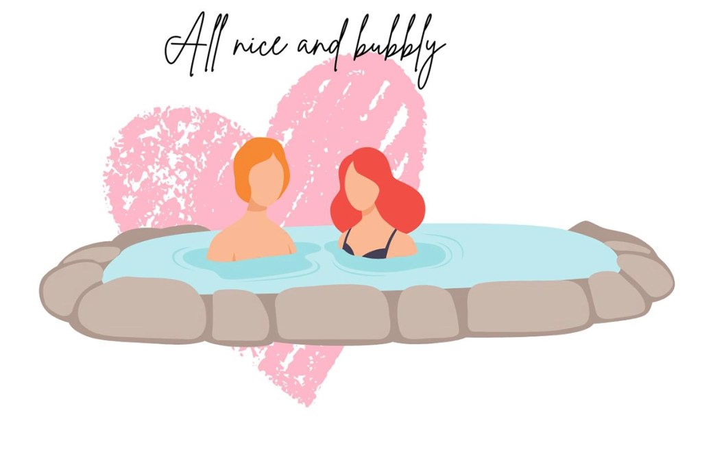 a couple chilling in the jacuzzi