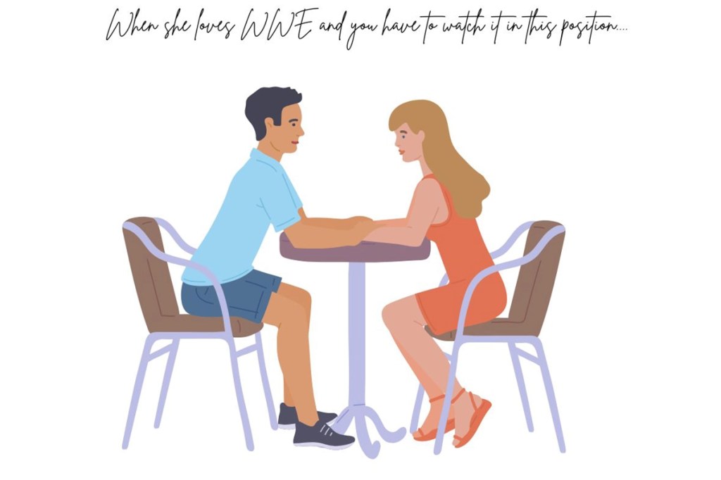 a man talking to a woman on a date