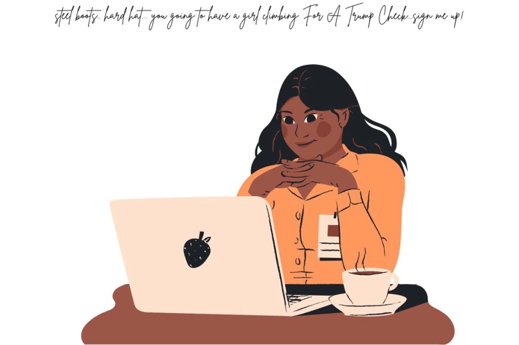 A young African American woman on computer