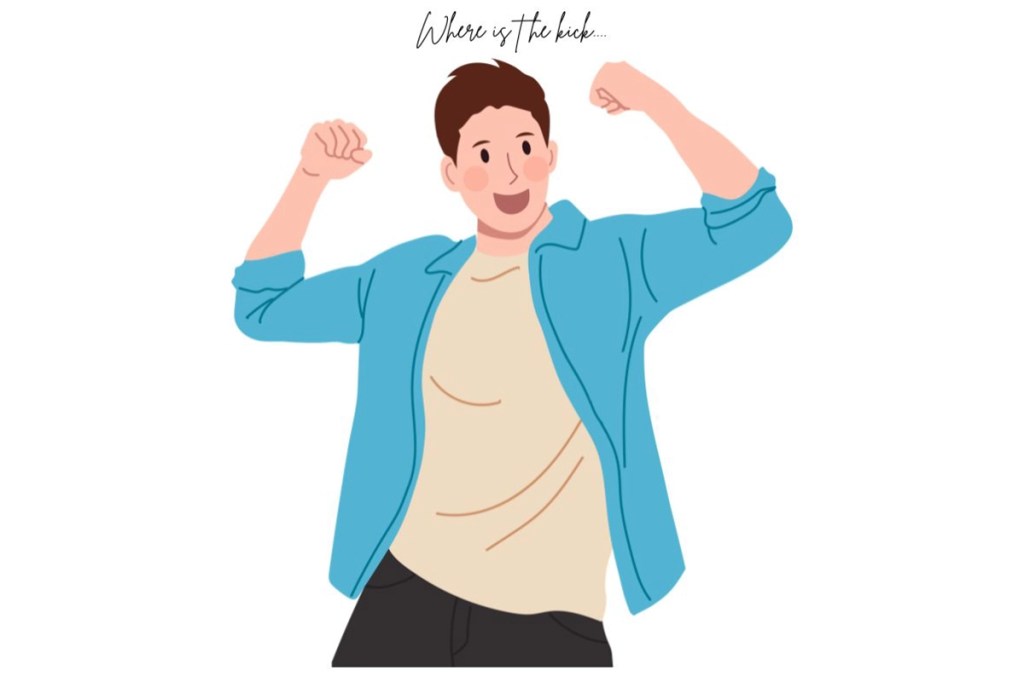 a young man that is holding arms up in excitement