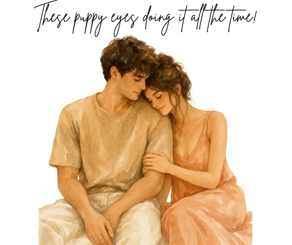 A young woman resting her head lovingly on a young man