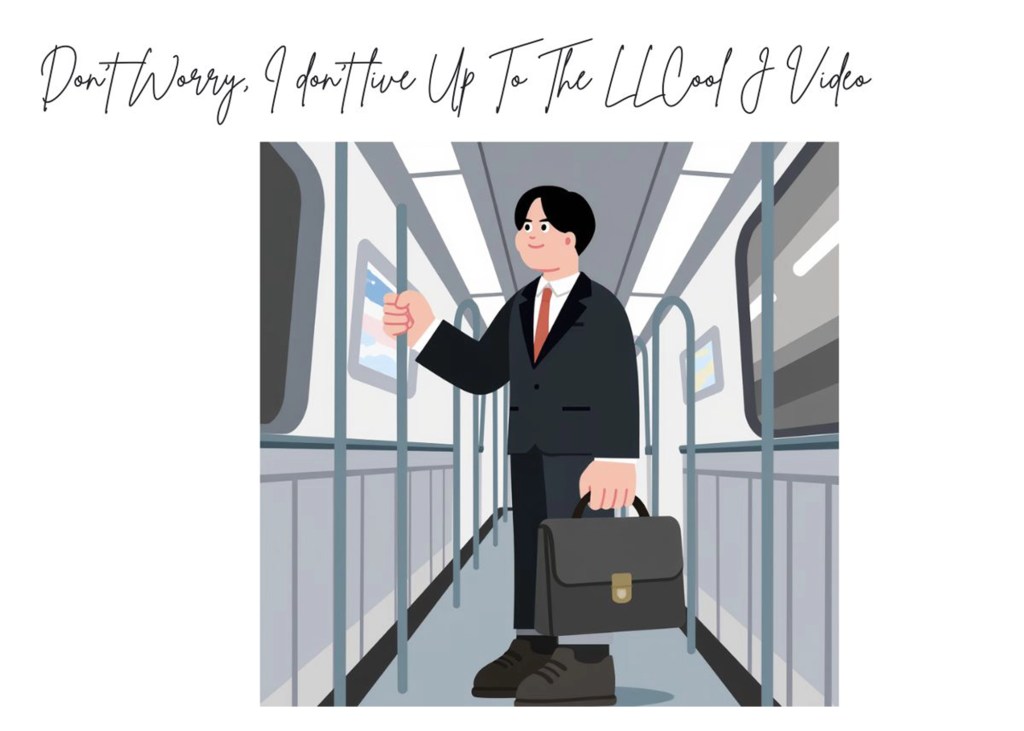 A young man standing on the train